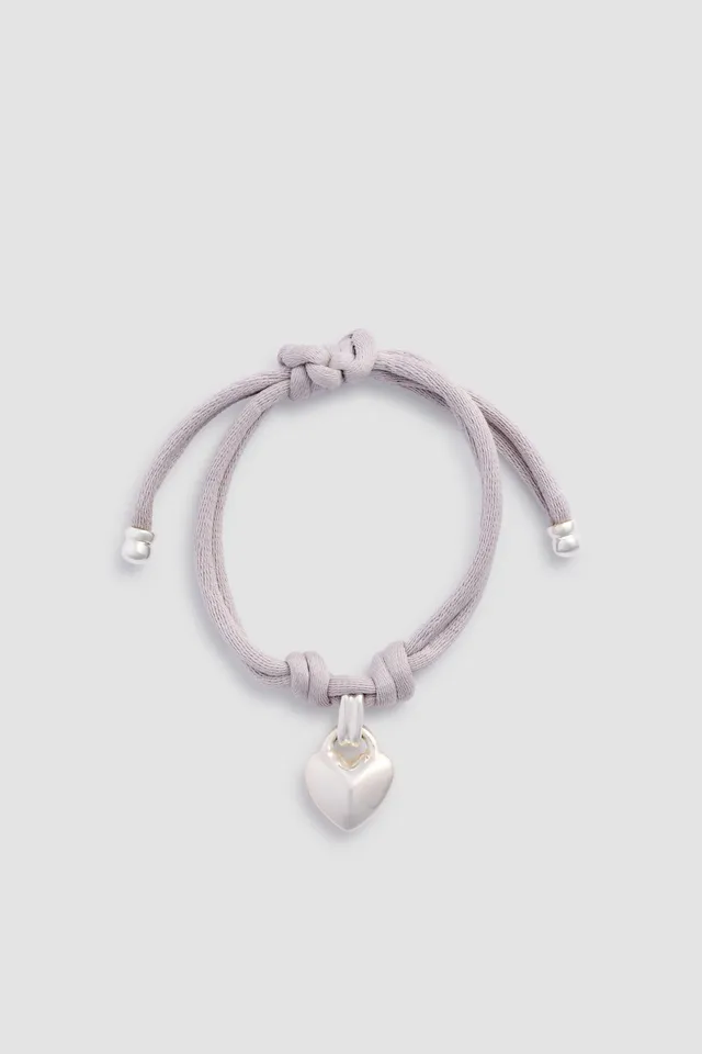 Patou JW153 bracelet pendentif coeur ruban argenté TU
