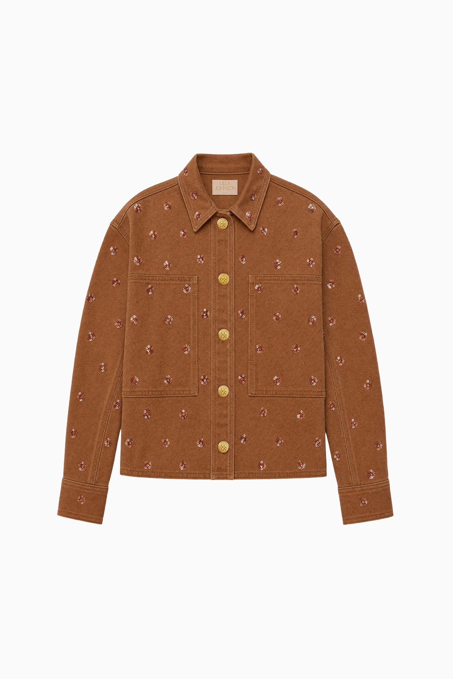 Ulla Johnson Bobbi UJ9905055 veste jean Umber brodée