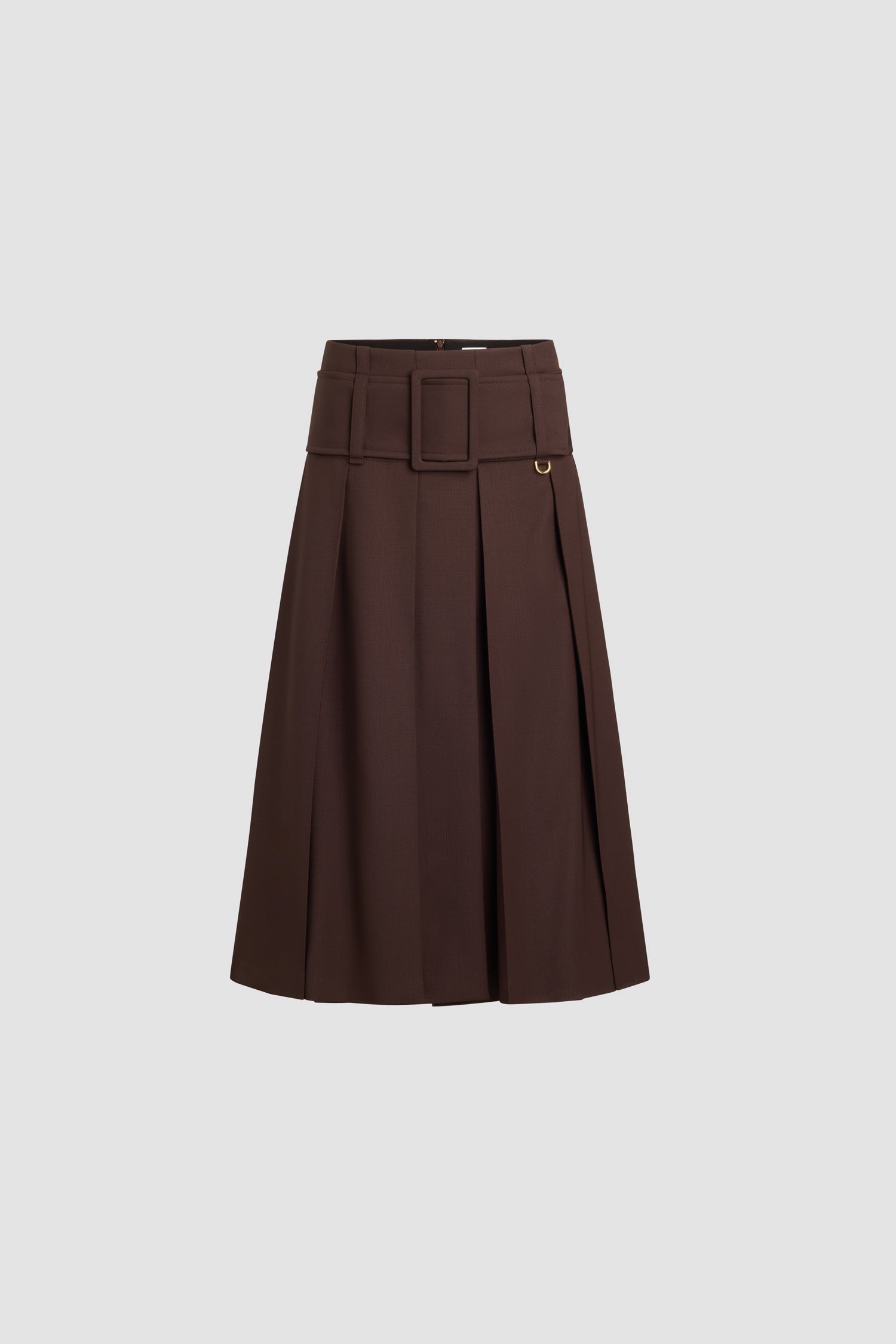 Patou jupe midi ceinturée laine technique ebony 34-44