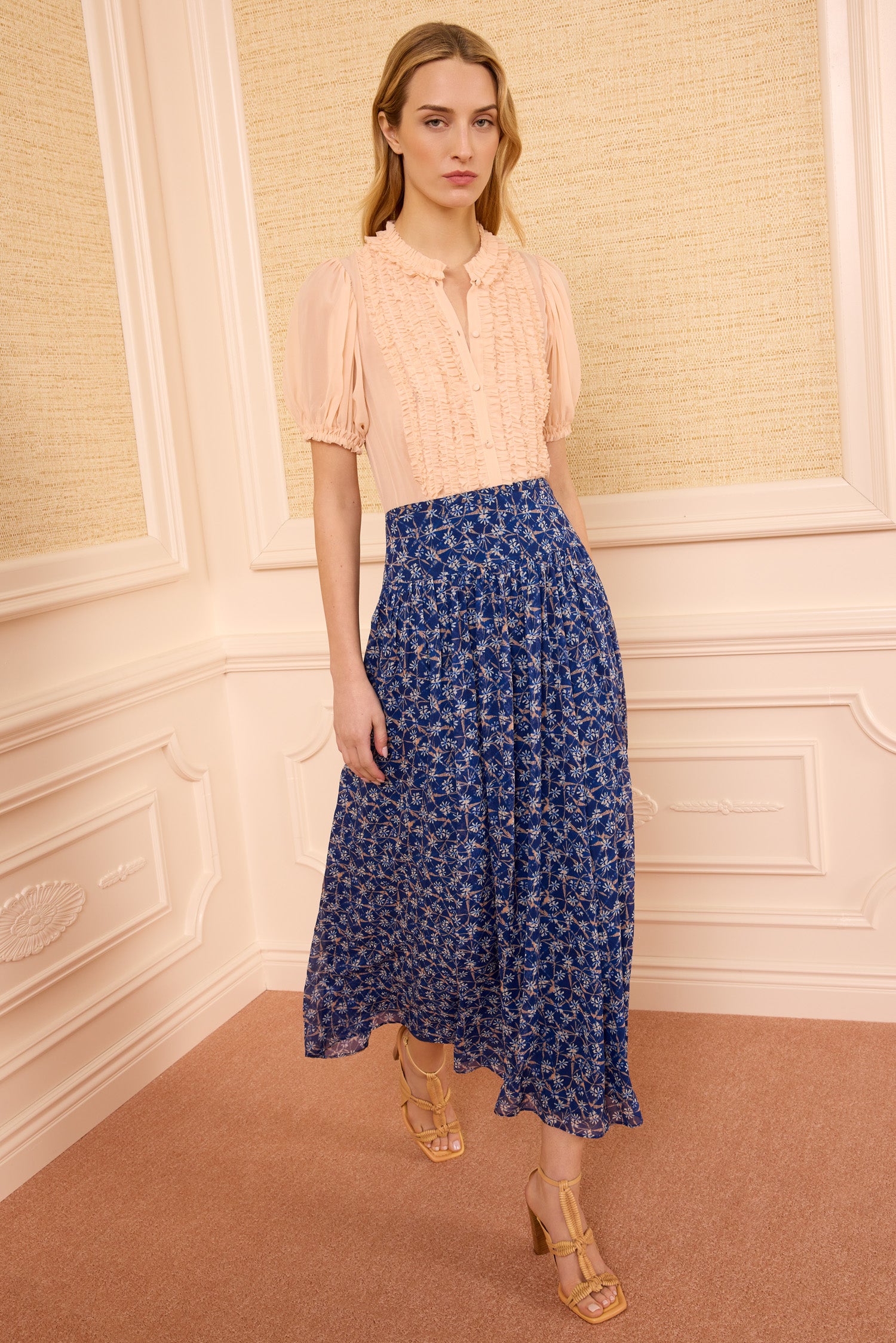 Ulla Johnson Reina jupe midi Dusk soie plissée