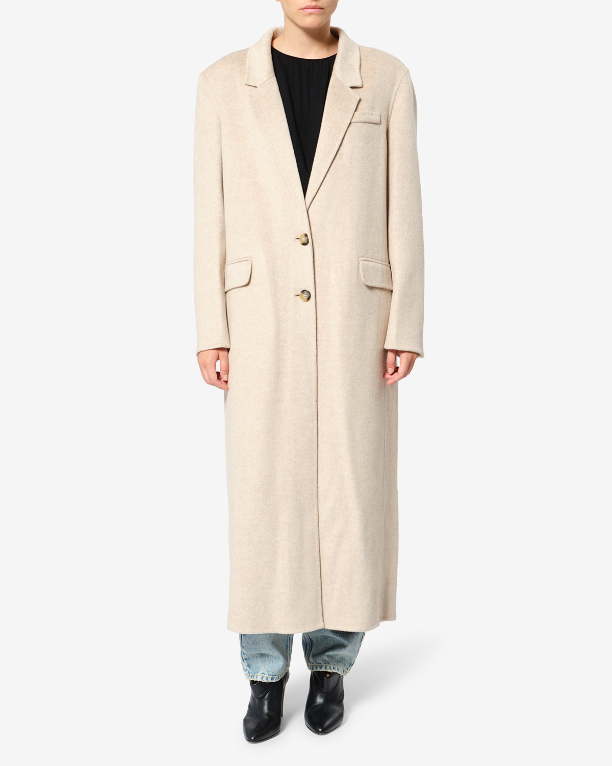 Isabel Marant Clesa manteau laine sable long 34-42