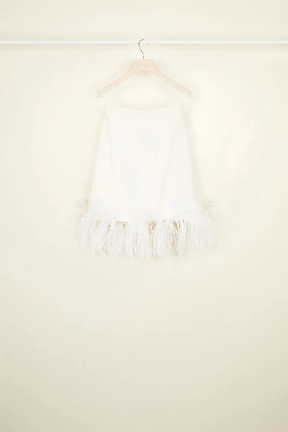 Patou SK012 minijupe tweed coton Sand plumes