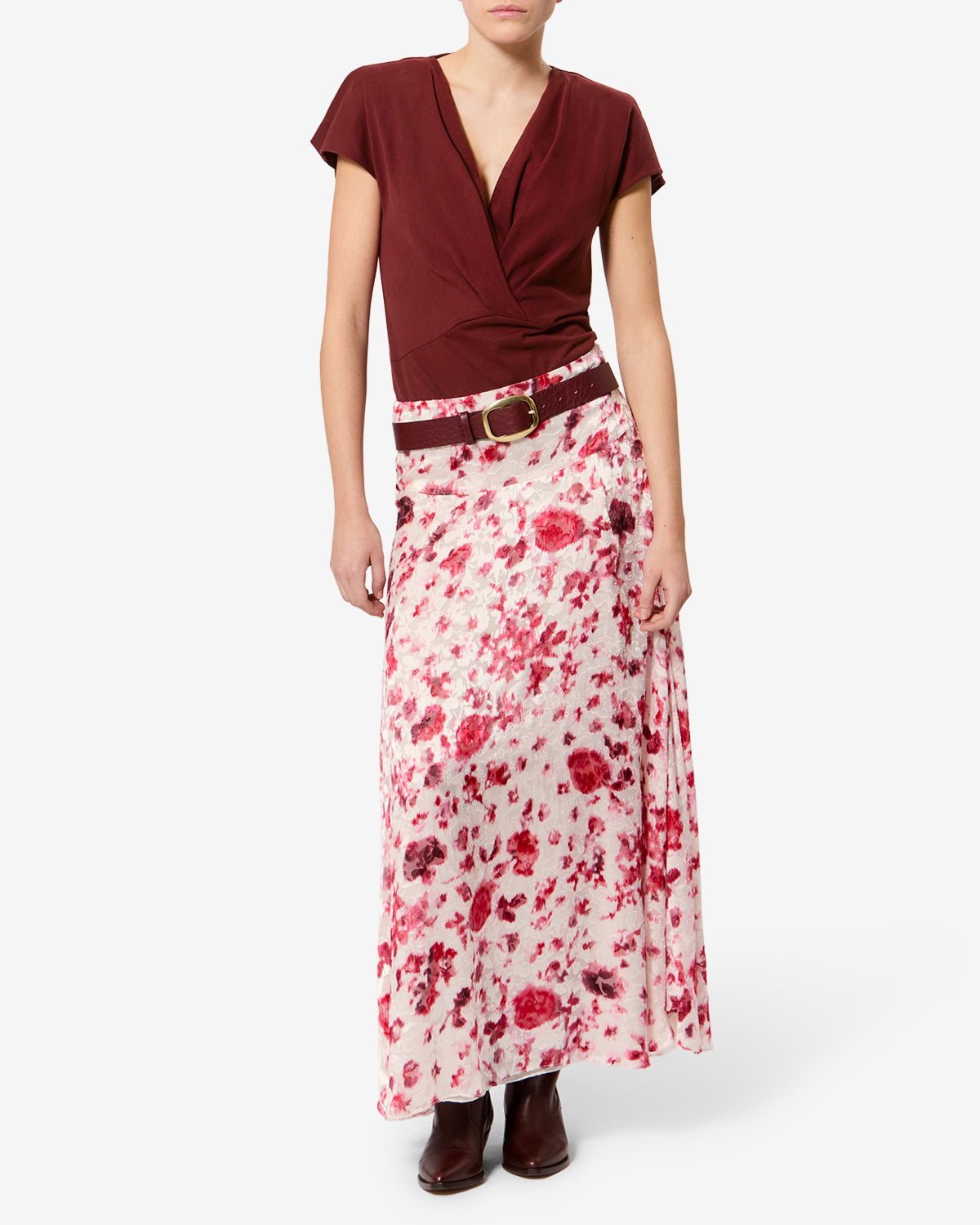 Isabel Marant Nadrine t-shirt bordeaux foncé