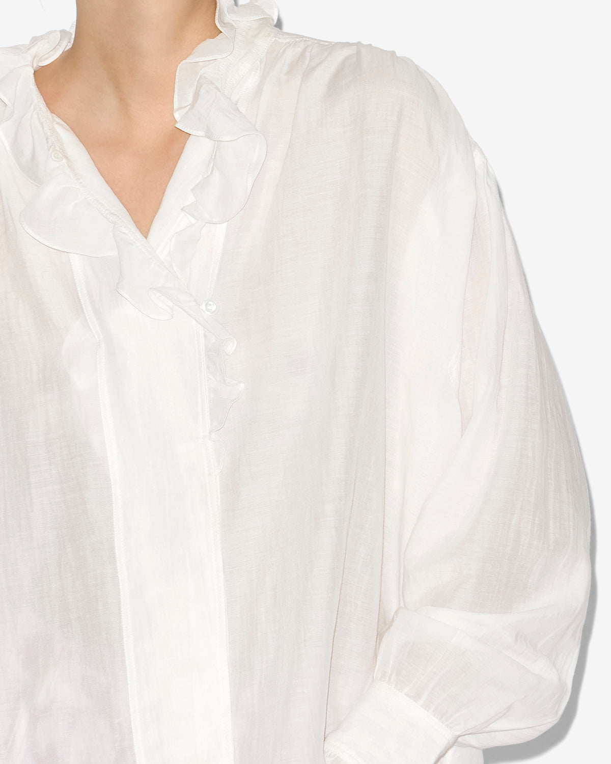Isabel Marant Pamias HT0001FC-B3J04E Chemisier blanc volants