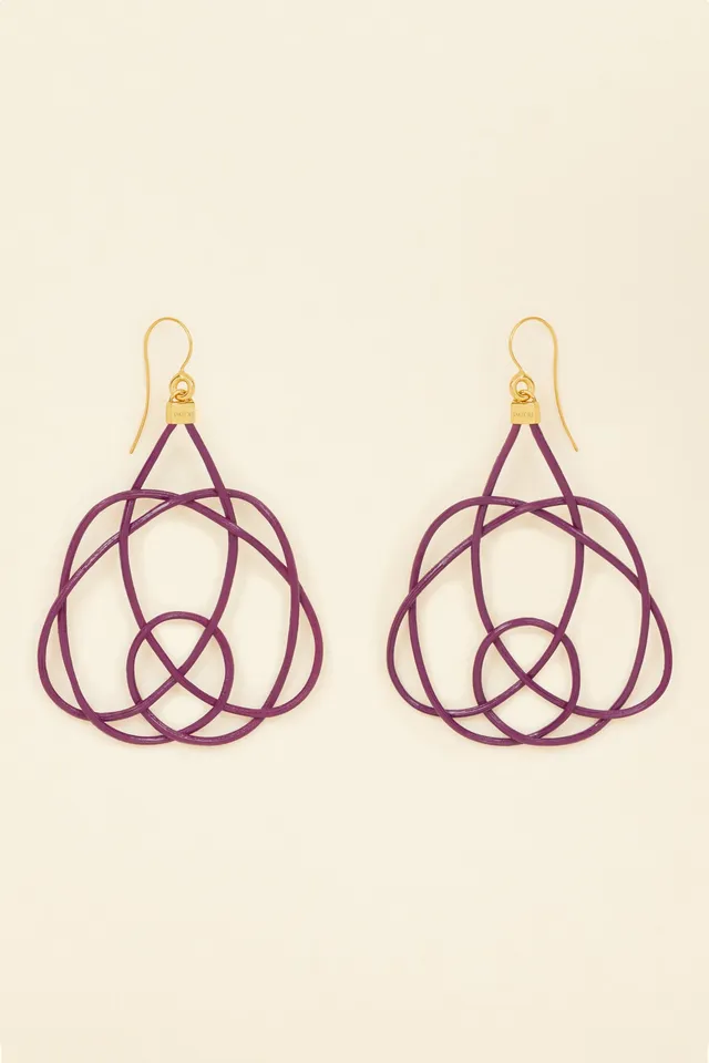 Patou Jewellery JW081 boucles osier violet Anemone