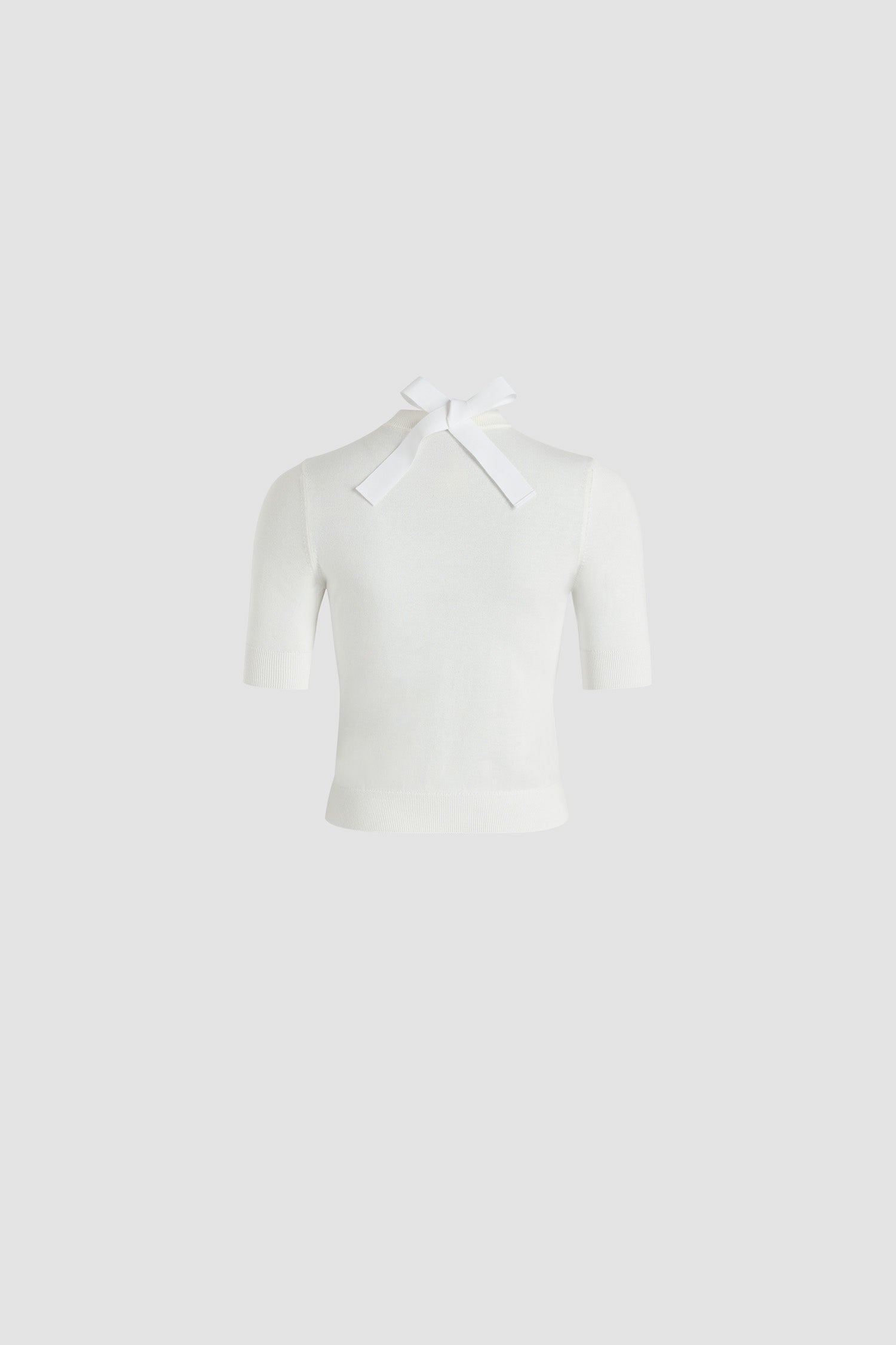 Patou H25KN3008045001W pull col nœud blanc coton bio logo