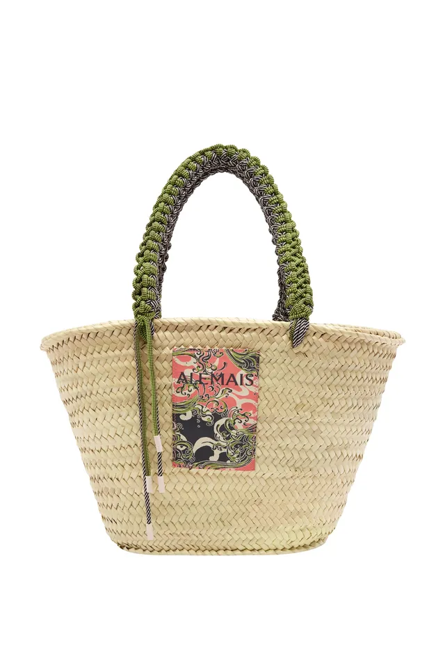 Alemäis Janine panier maxi macramé feuille palmier
