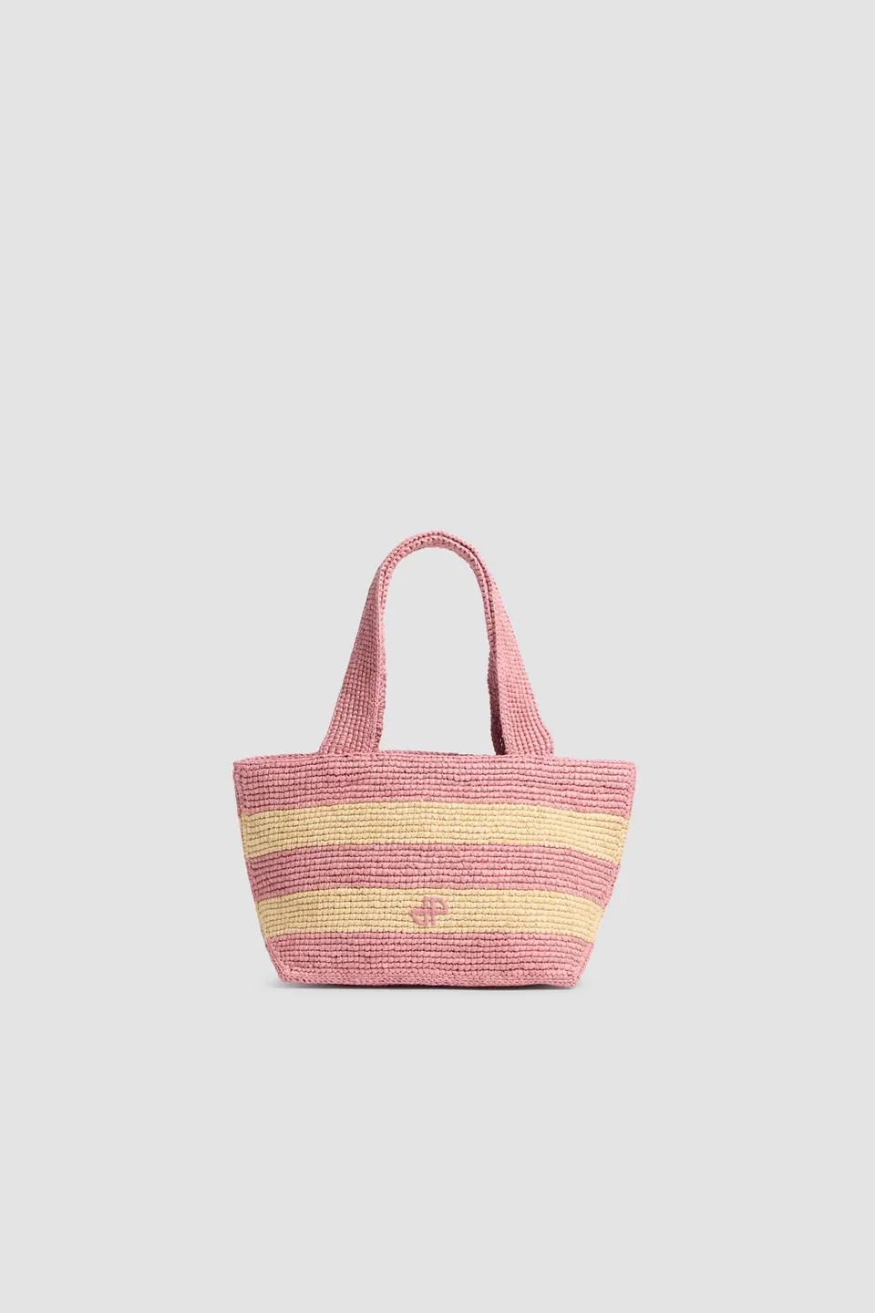 Patou AC134 tote raphia rayé Bougainvillea TU