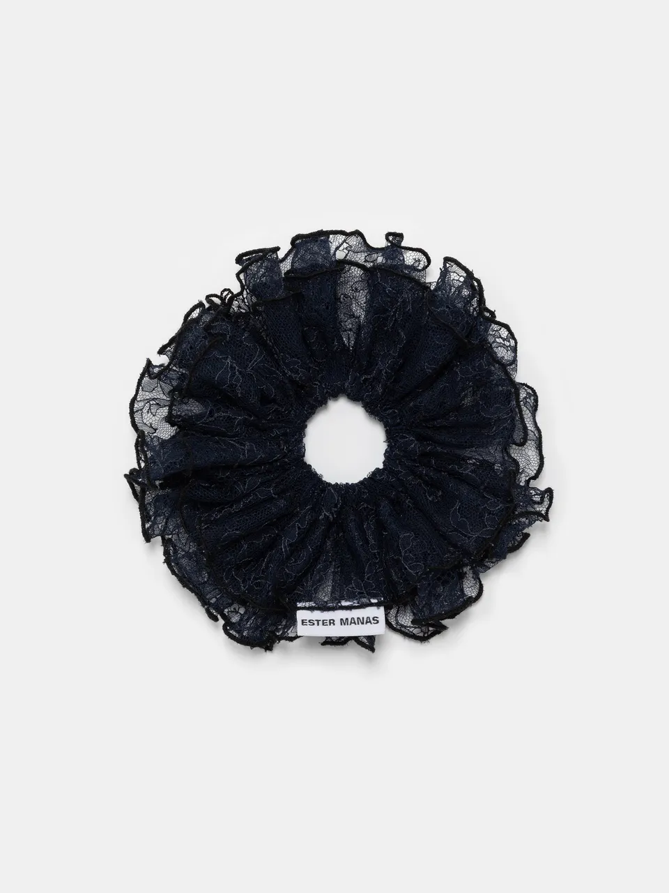 Ester Manas Navy Lace Chouchou dentelle bleue 16 cm