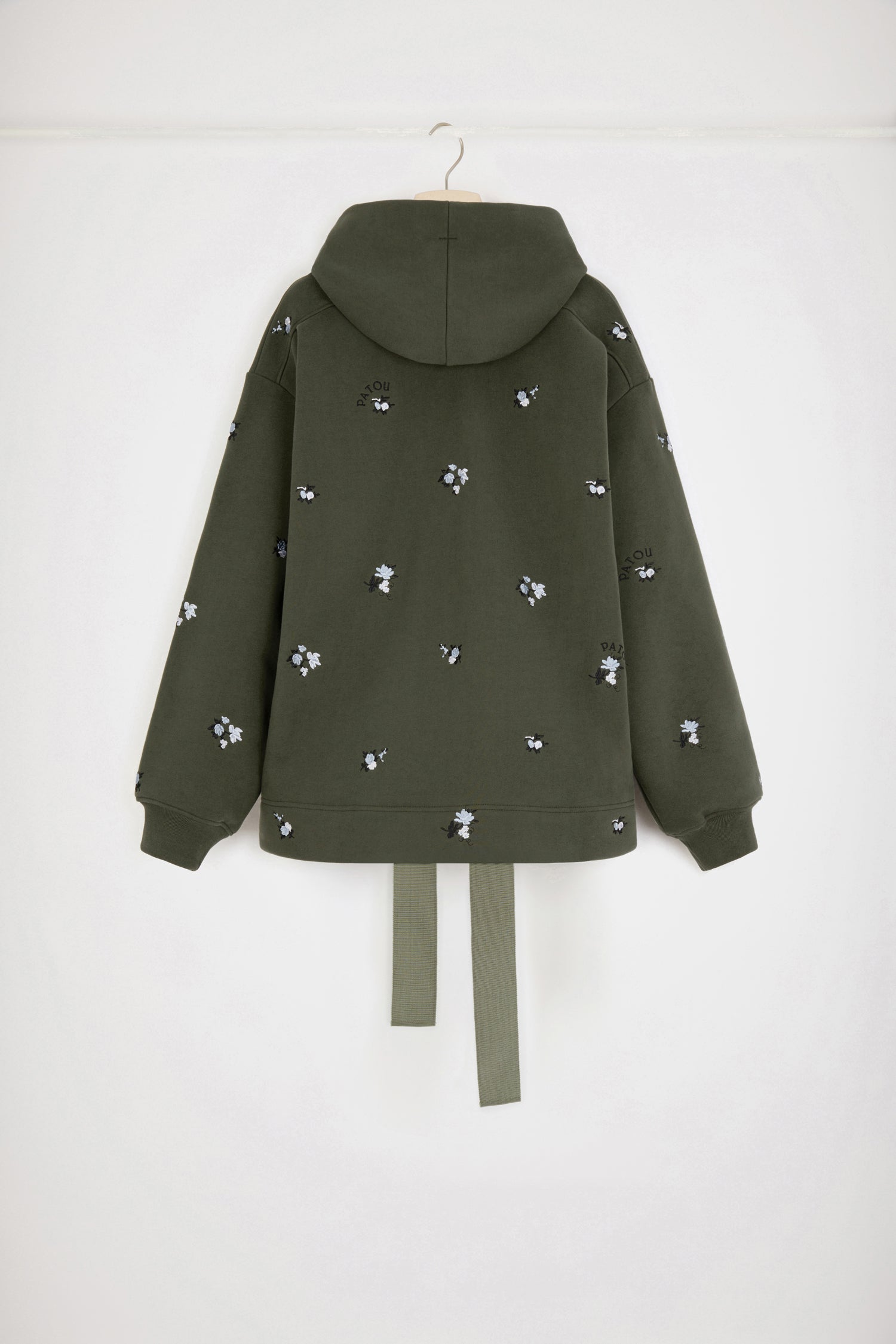 Patou JE053 sweat à capuche coton bio kaki brodé