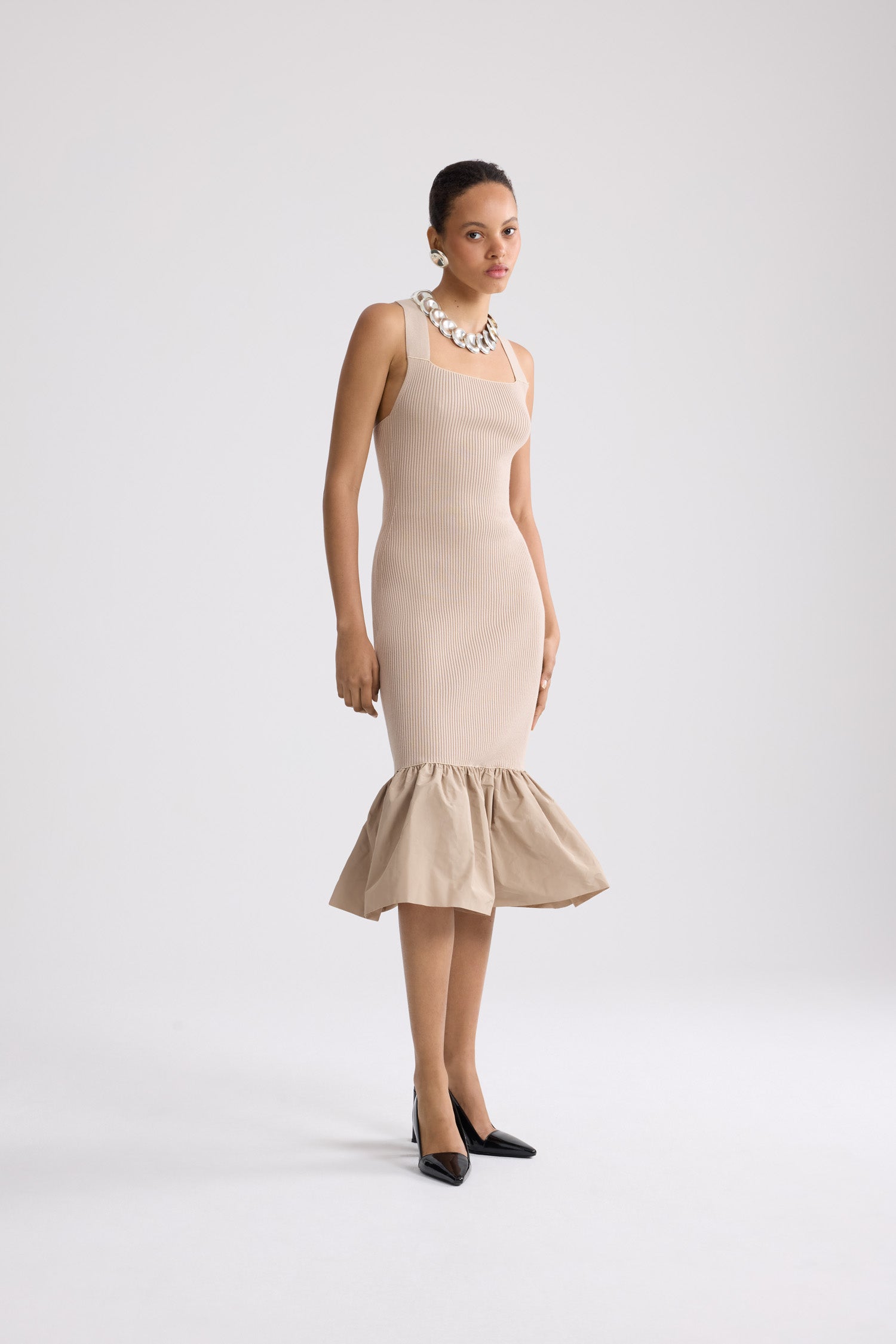 Patou KN322 robe longue coton Dune bretelles croisées