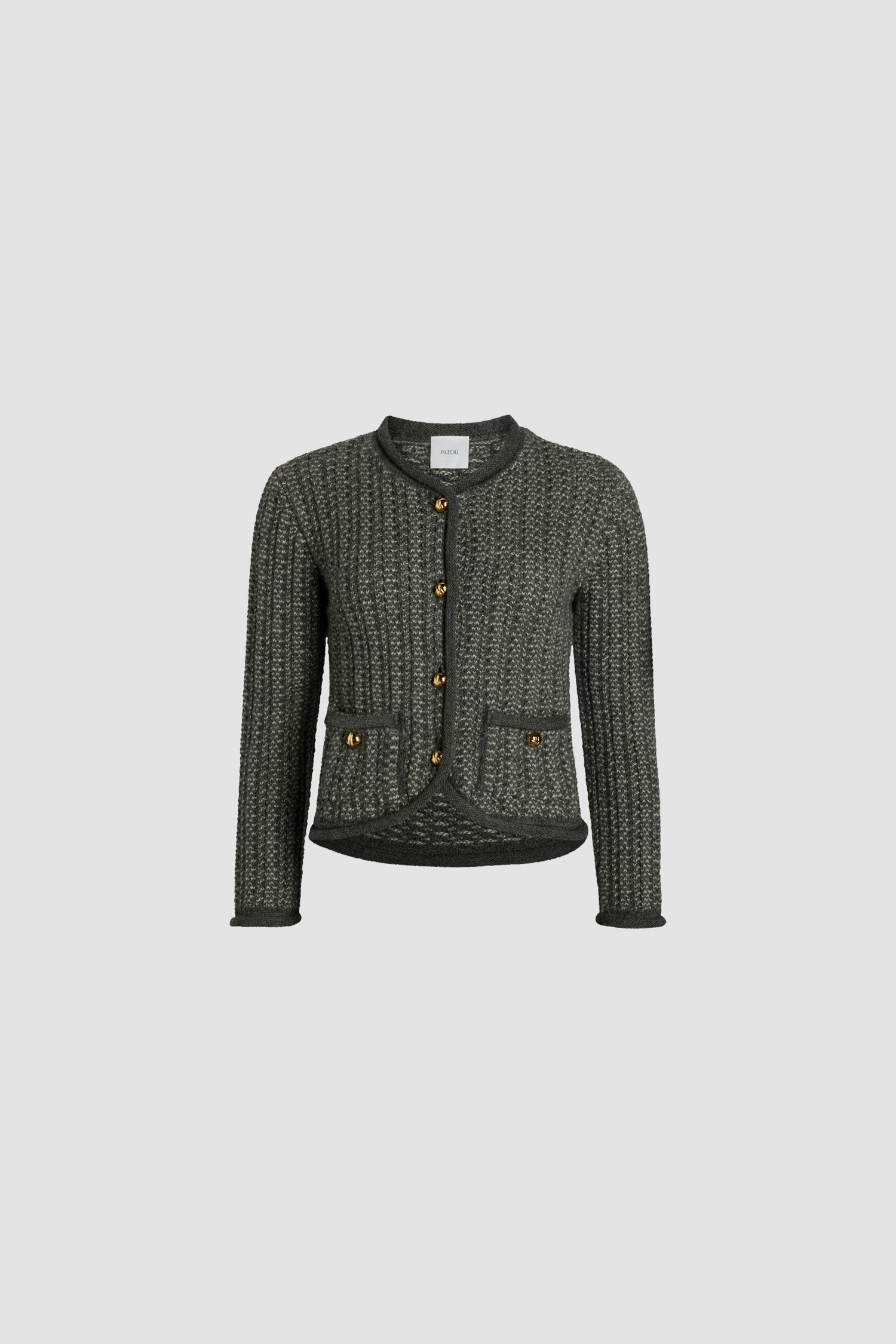 Patou H24KN1968074963A veste alpaga laine grise cintrée