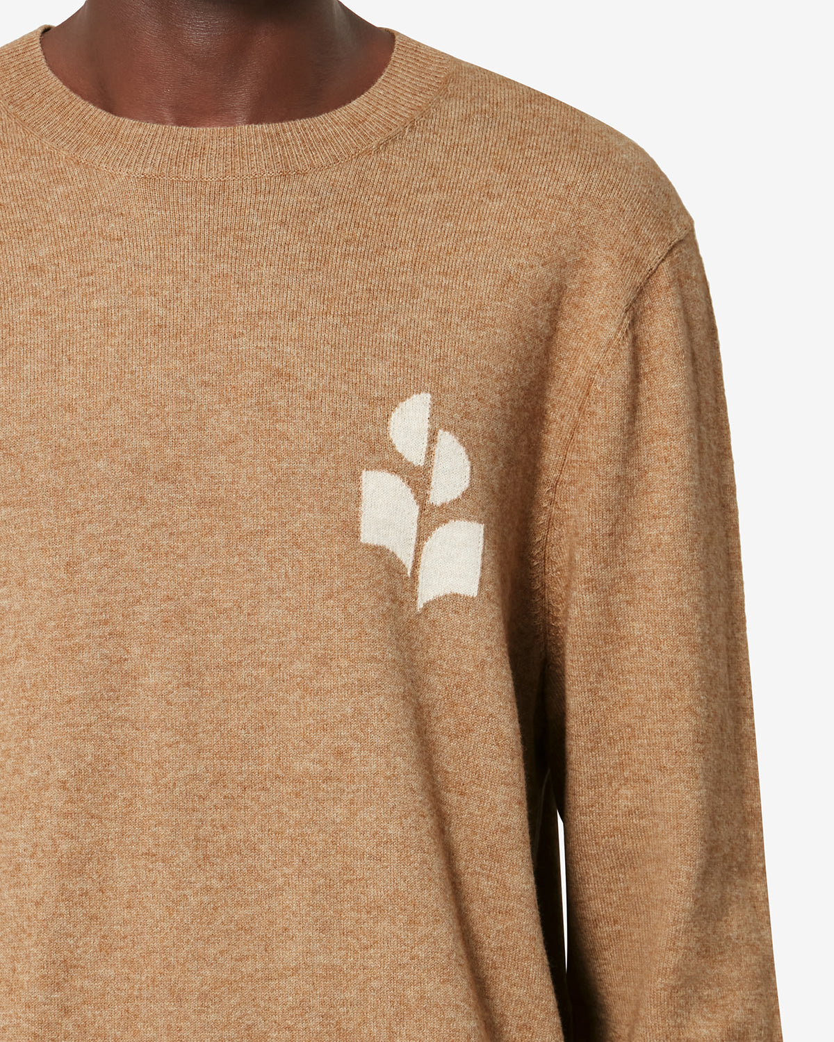 Isabel Marant Antea pull maille camel-gris clair logo