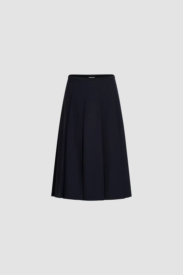 Patou SK078 jupe midi plissée bleu marine
