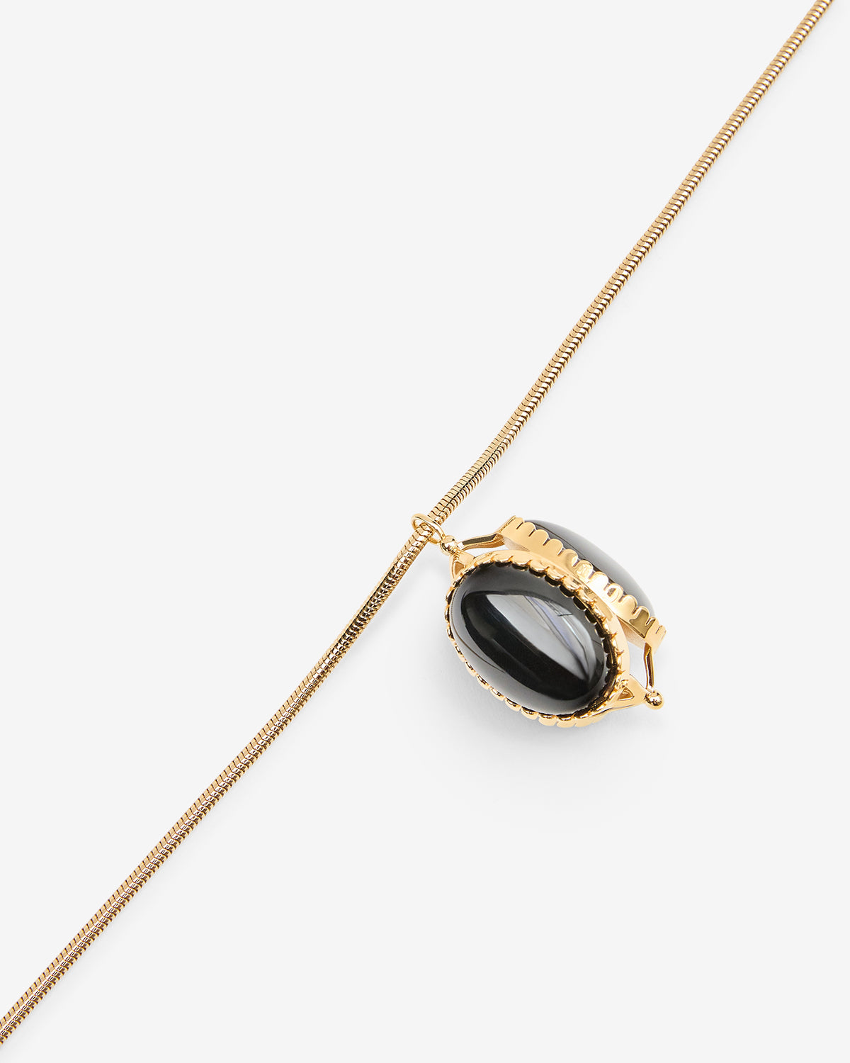 Isabel Marant Hanae sautoir noir pendentif agate