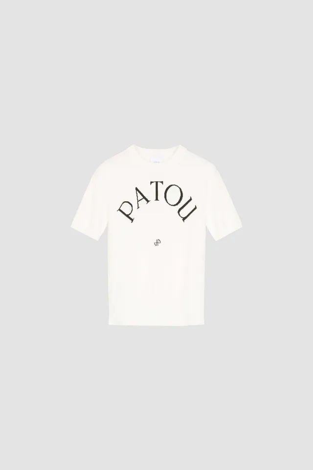 Patou Knitwear P22KN0688045001W top coton blanc logo