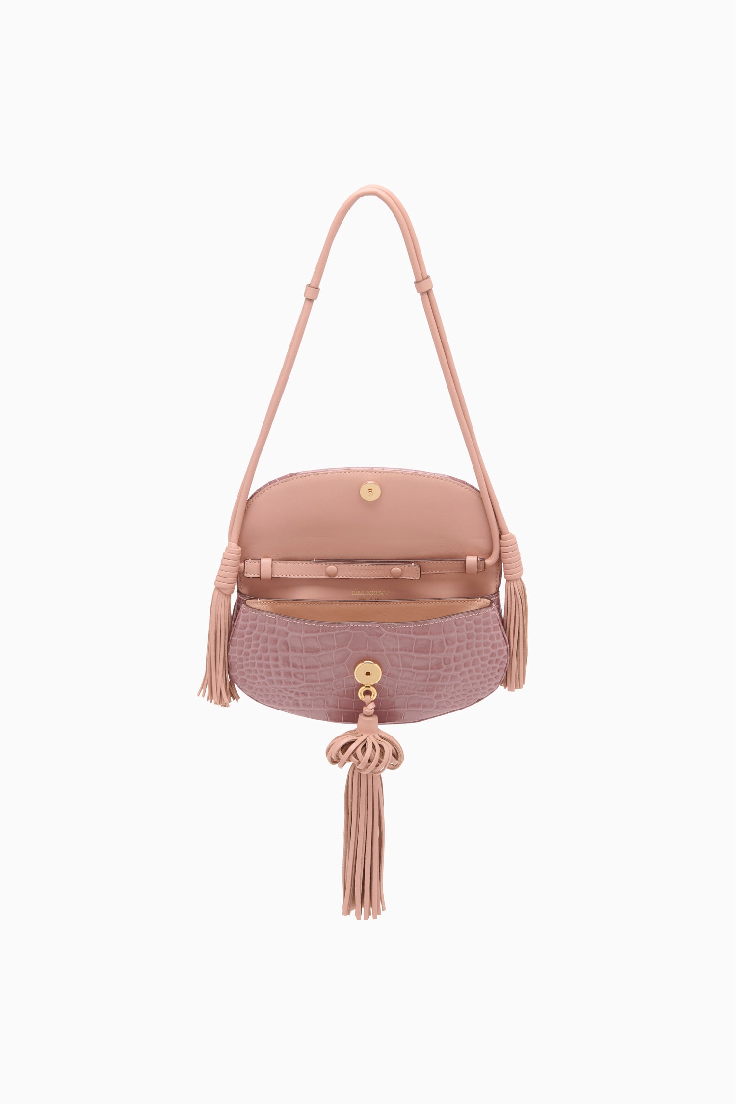 Ulla Johnson Paloma Flap Tassel sac rose Rosa pompon