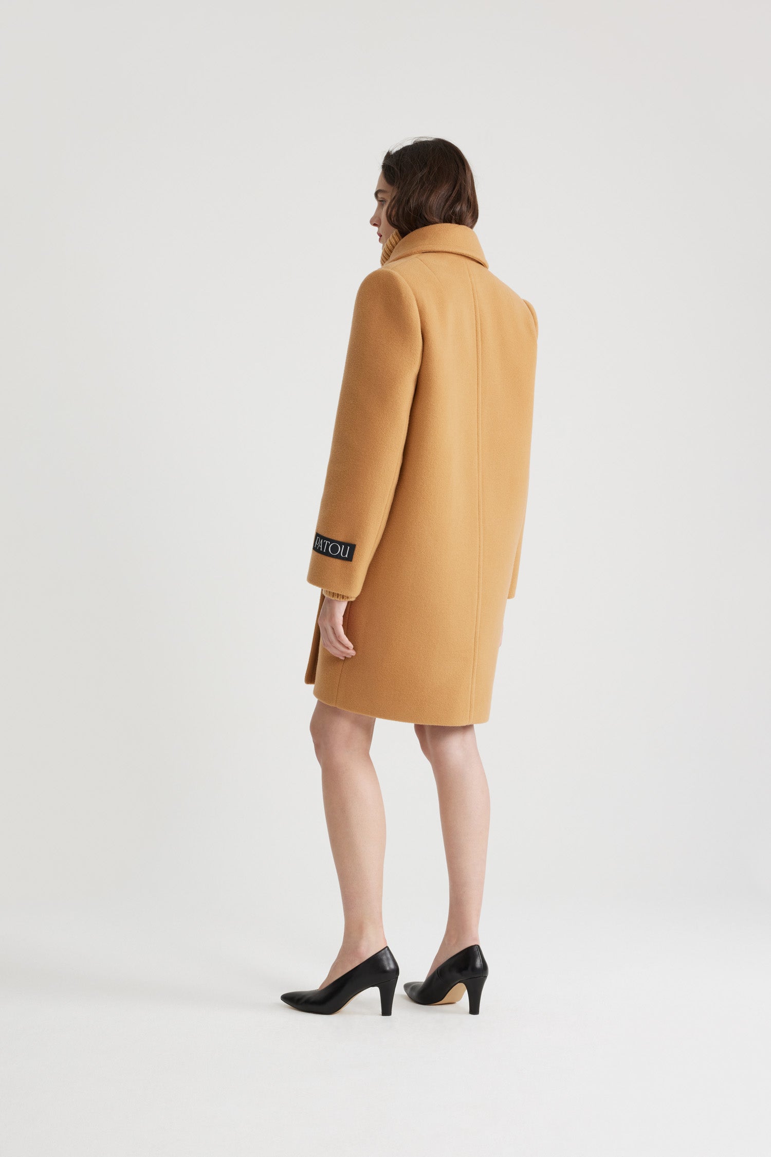 Patou CO025 manteau laine cachemire biscuit 34-44