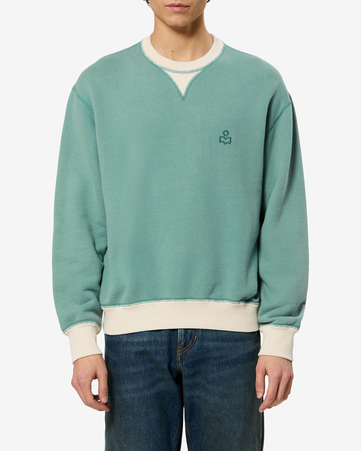 Isabel Marant Miker Sweatshirt Bluish Vert Jersey Coton