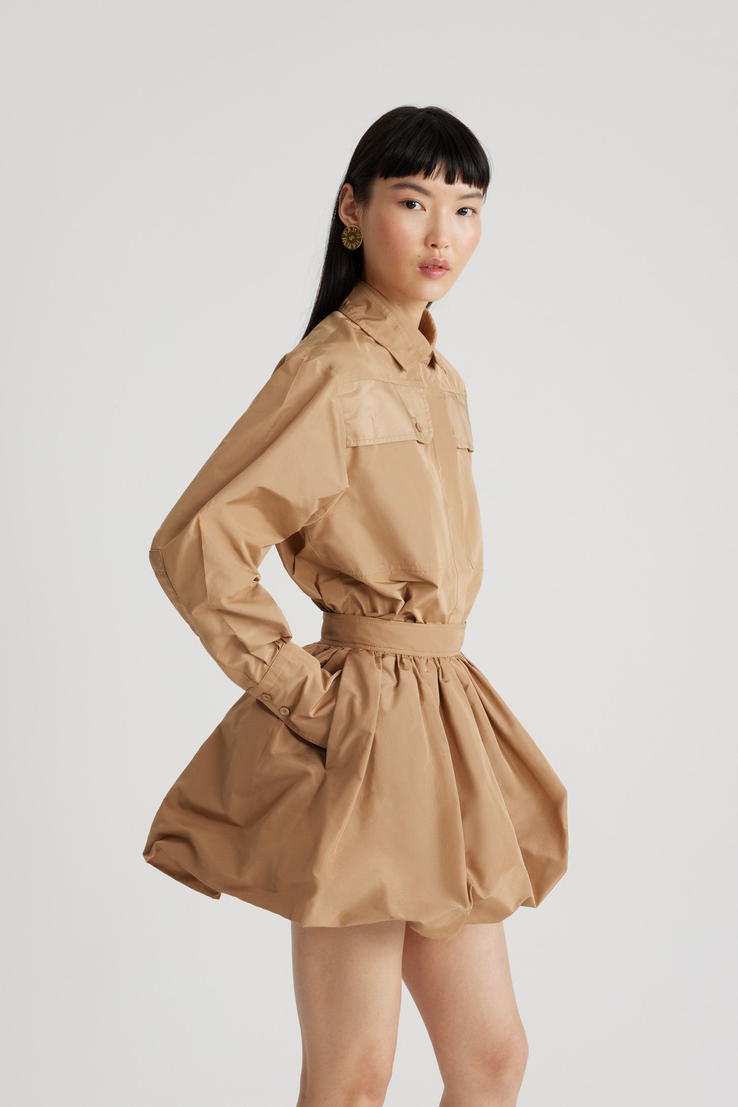 Patou Tops H24BL0350011115B chemise faille Gray Sand