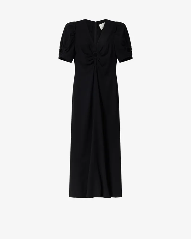 Isabel Marant Surelia robe noire longue drapée