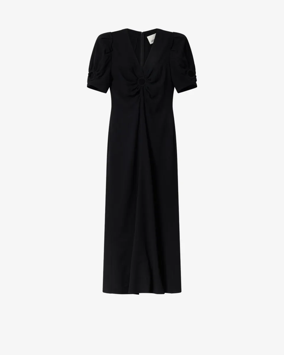 Isabel Marant Surelia robe noire longue drapée