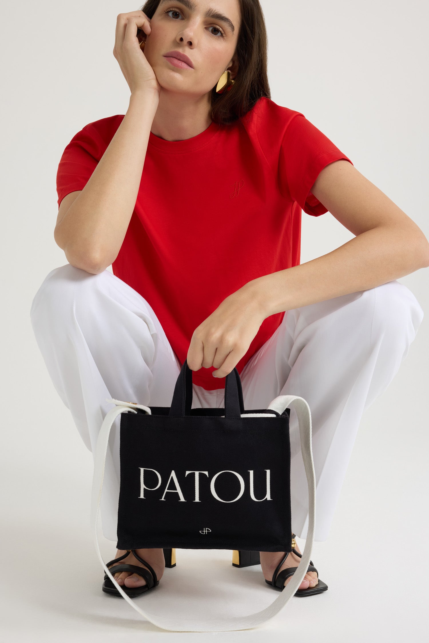 Patou Bags tote small AC044 toile coton noire TU