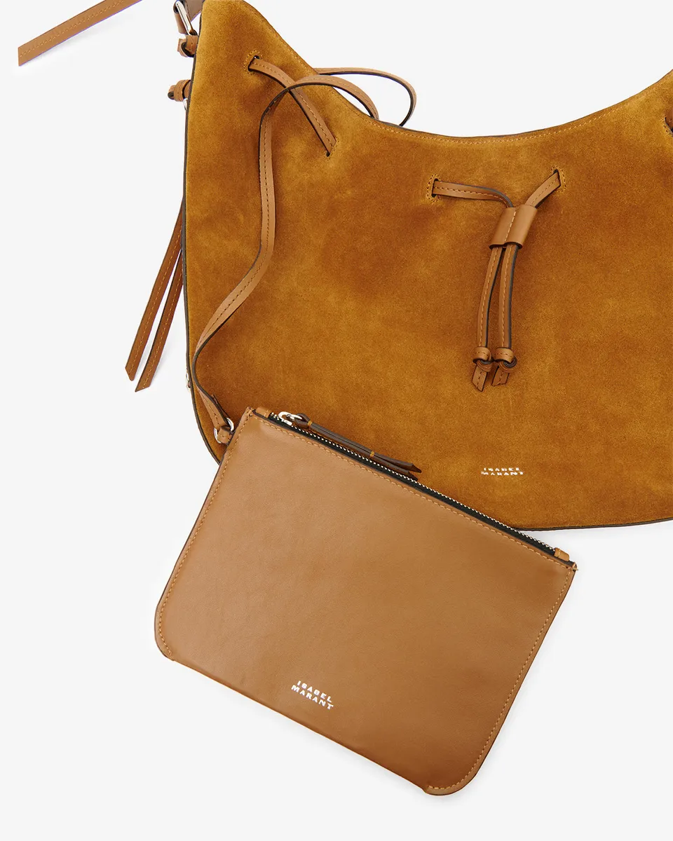 Isabel Marant Bolton Hobo sac cuir velours cognac