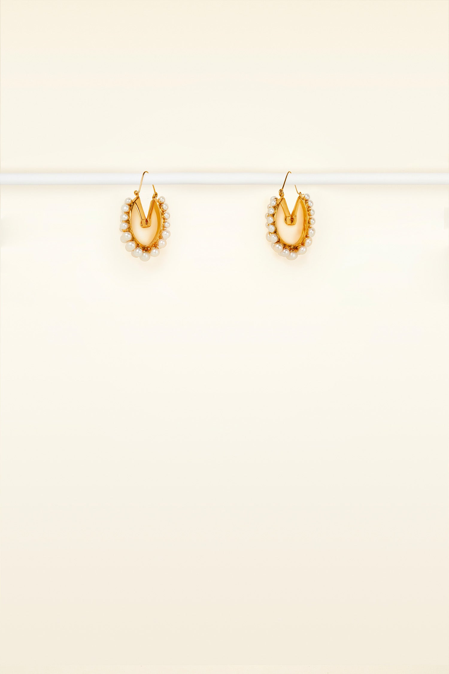 Patou Jewellery JW007 boucles d'oreilles créoles perles doré TU