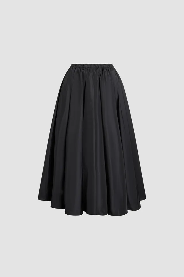 Patou SK111 jupe midi faille noire recyclée