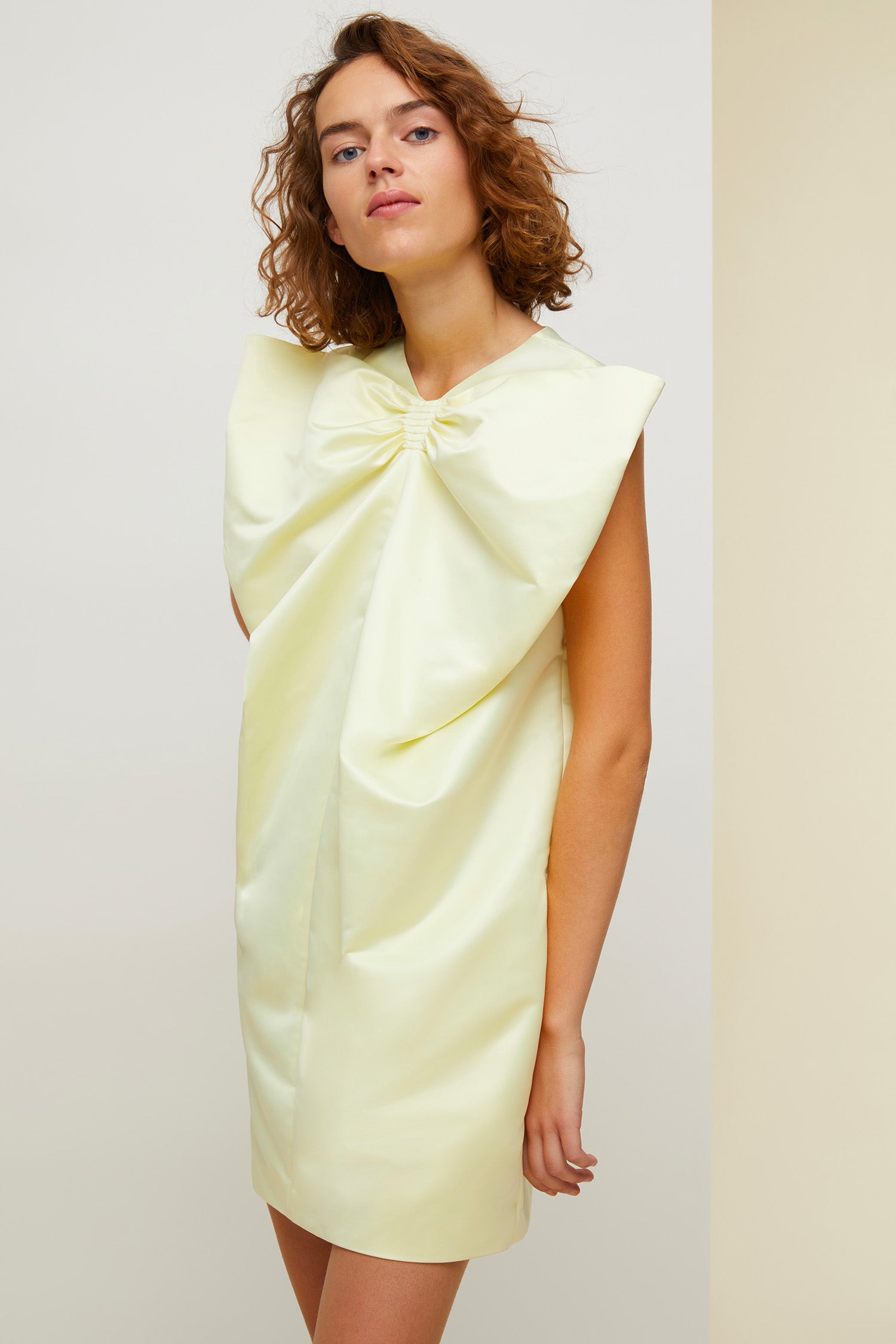 Patou Dresses H20DR0250010202Y robe jaune noeud satin