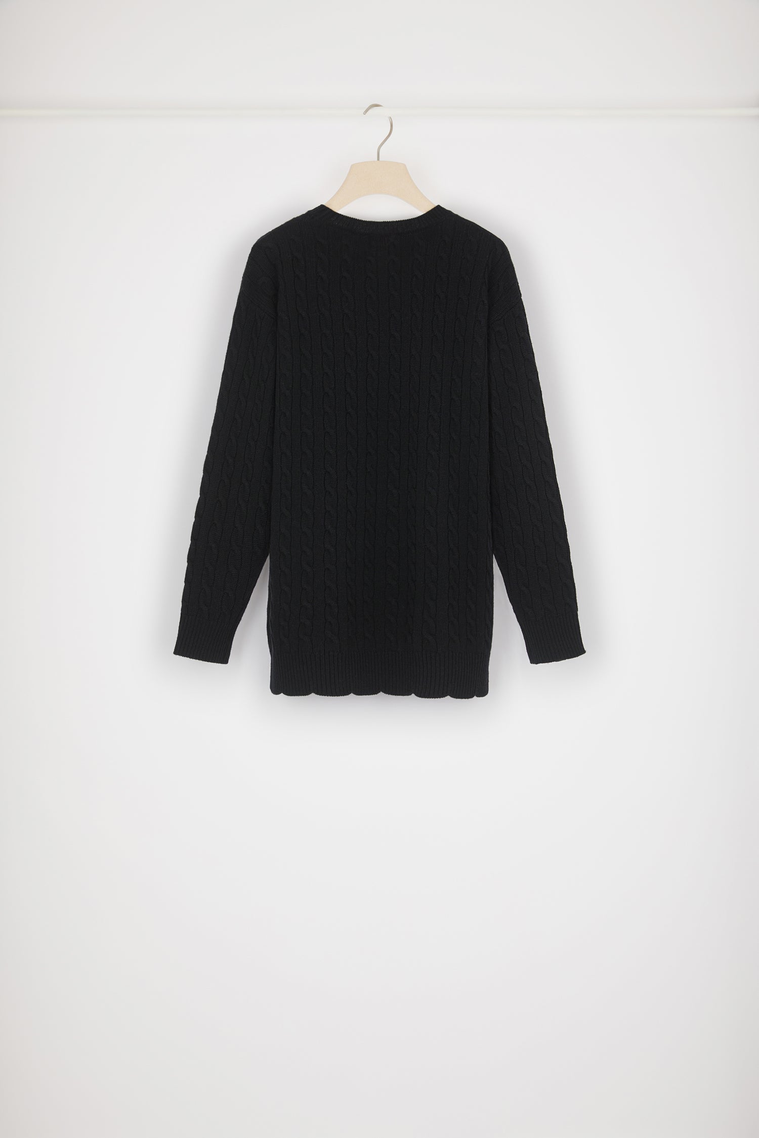 Patou KN108 pull torsadé laine mérinos noir JP
