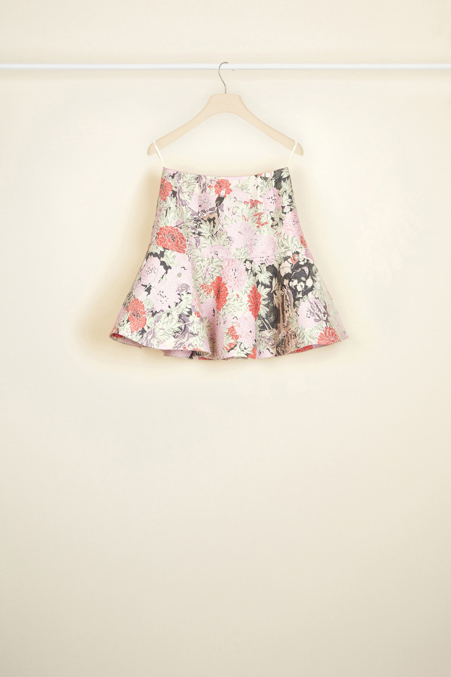 Patou 3D P21SK01700775030 mini jupe jacquard fleuri