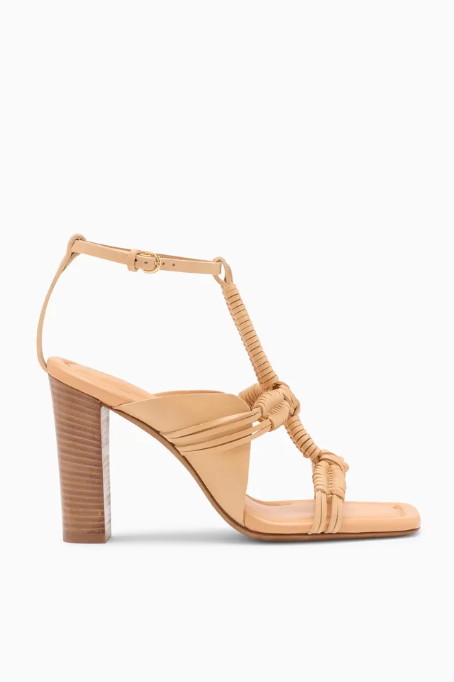 Ulla Johnson Aiko Macramé sandales à talon Miele beige
