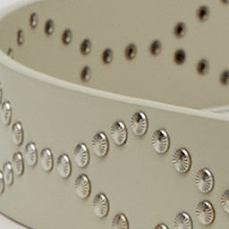 Isabel Marant Liliana ceinture cuir écru-argenté 3 cm