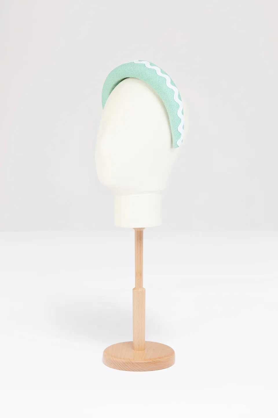 Patou serre-tête tweed vert Mint Green matelassé
