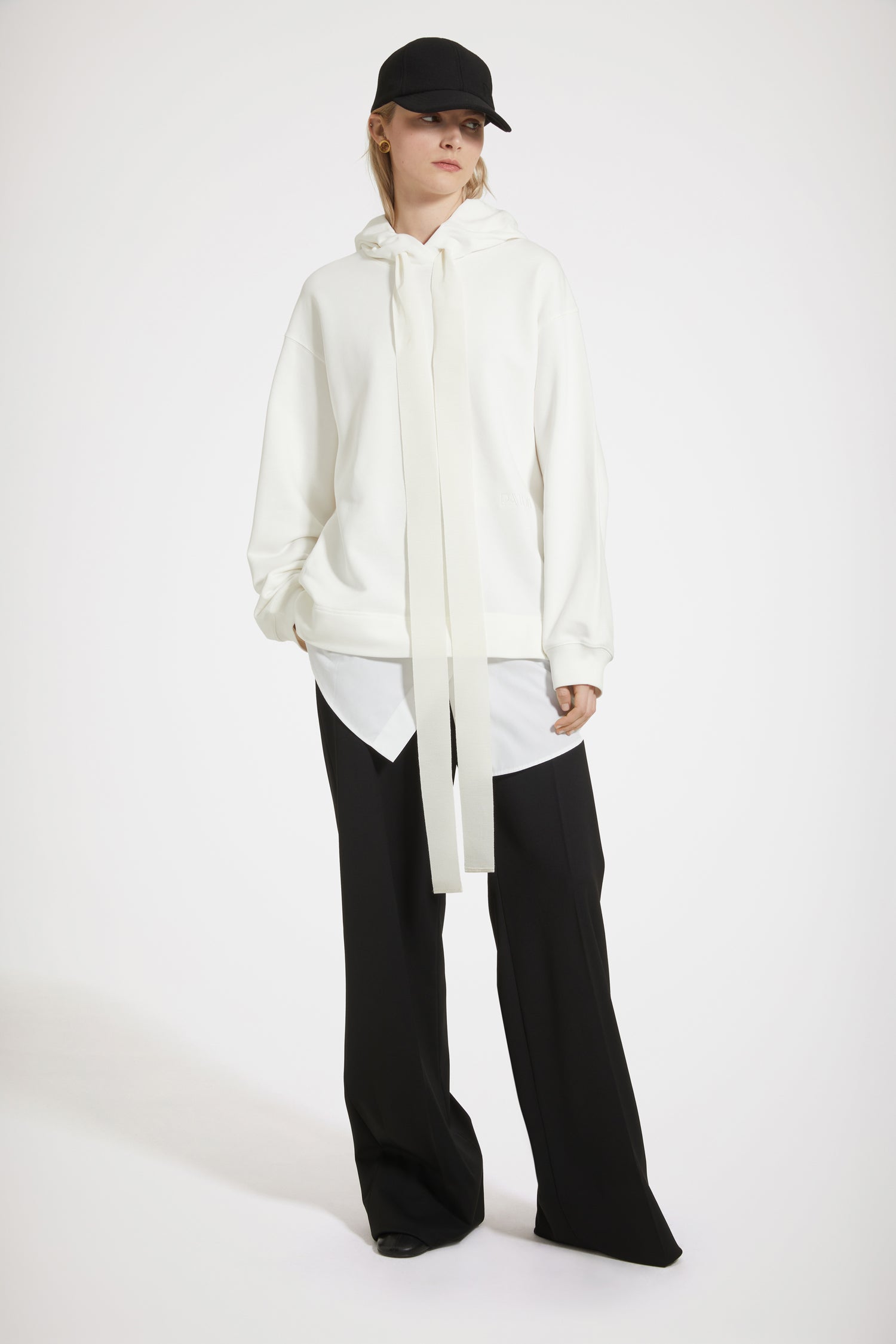 Patou H23JE0929985009A robe sweat capuche blanche coton bio