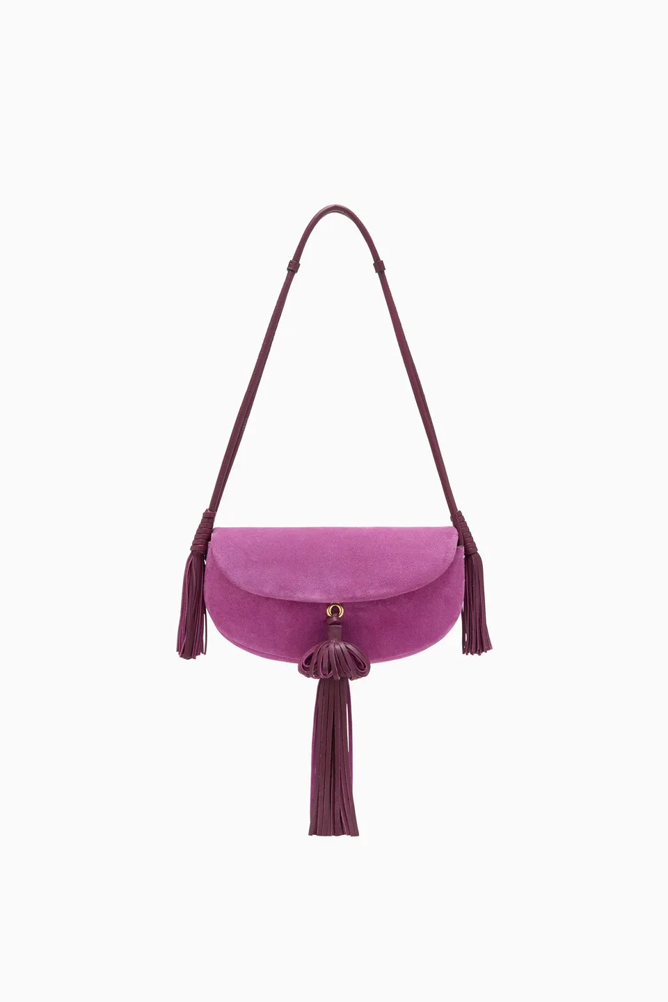 Ulla Johnson Paloma SP261103 sac cuir Orchid pompons