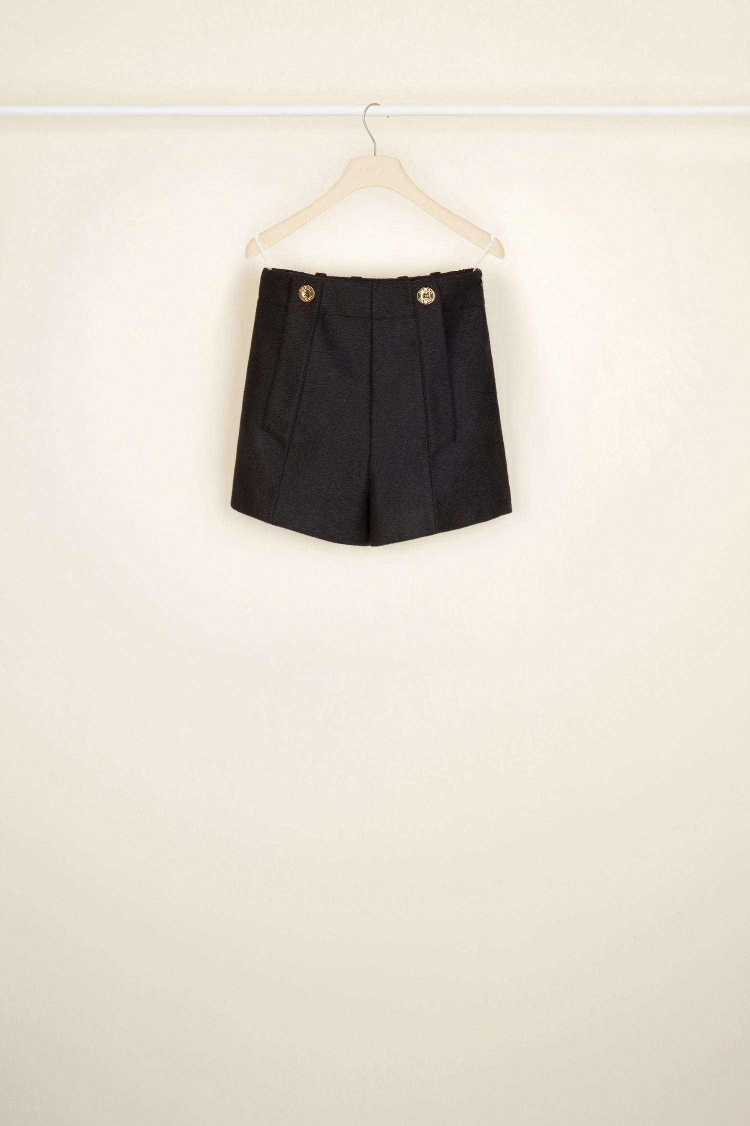 Patou H21TR010 short laine noir taille haute
