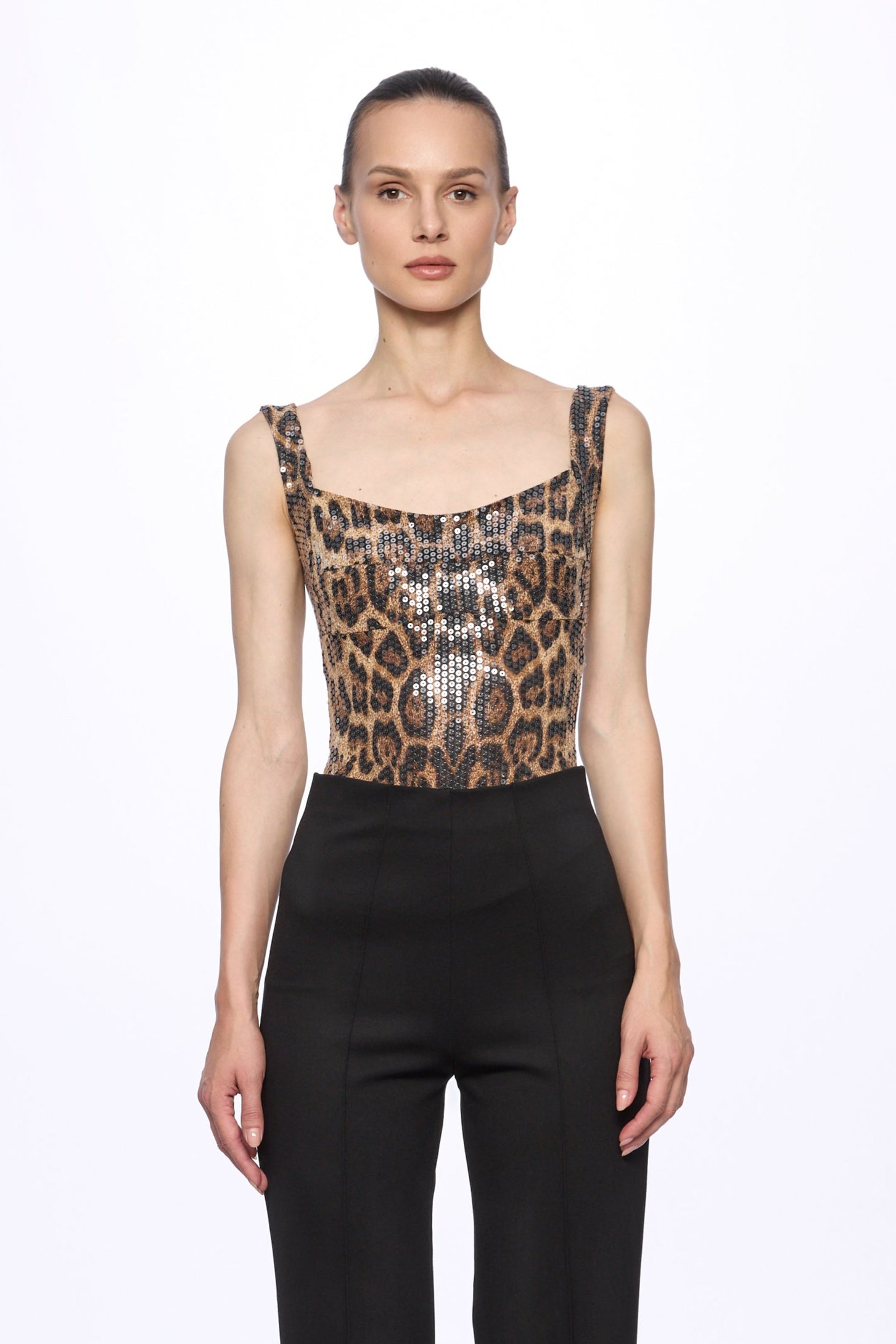 ATU Body Couture Bodysuits Body Léopard Corset à Sequins
