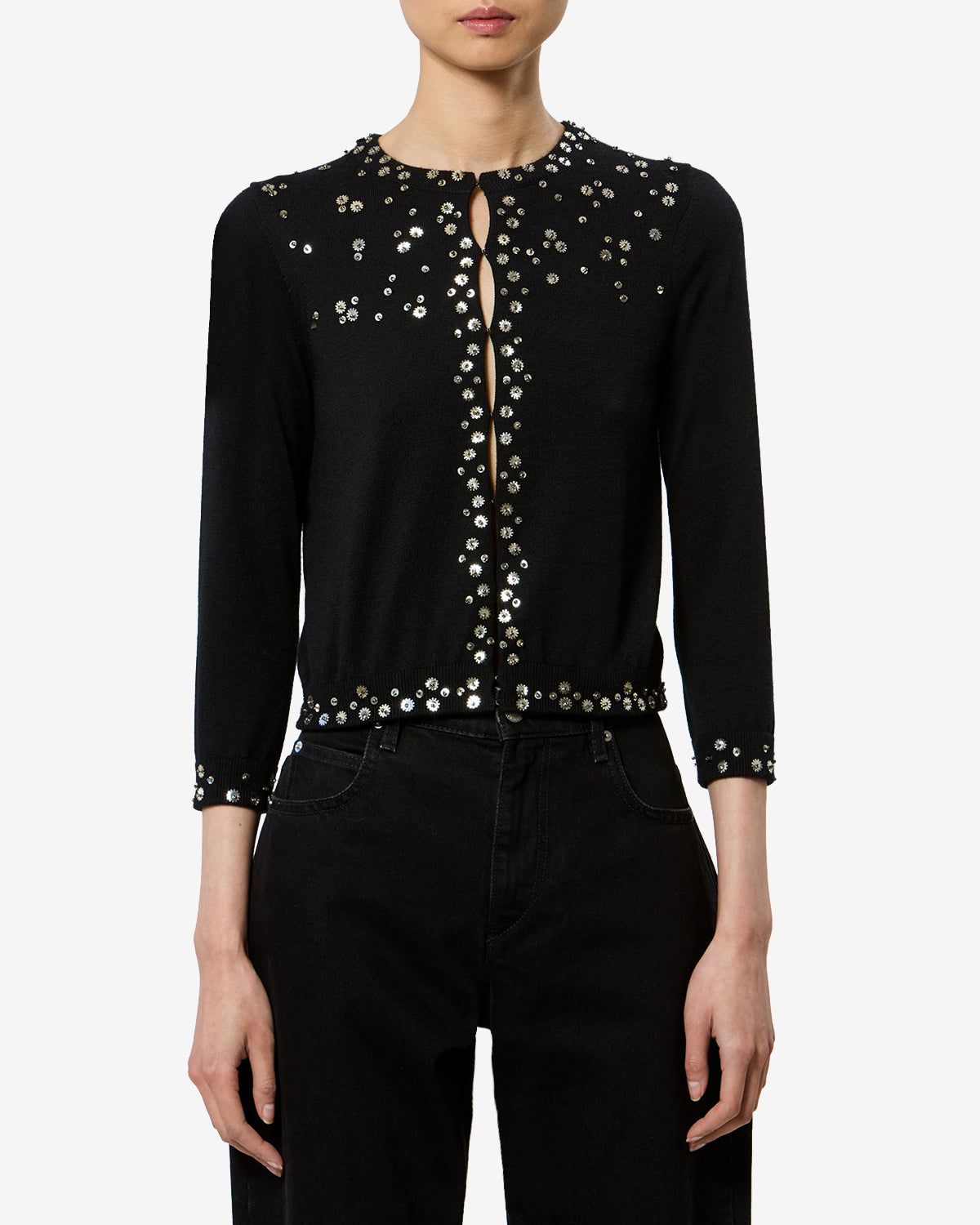 Isabel Marant Amaria cardigan soie noir sequins