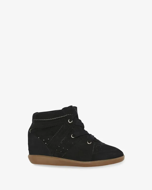 Isabel Marant Bobby BK0011 baskets cuir noir 5 cm