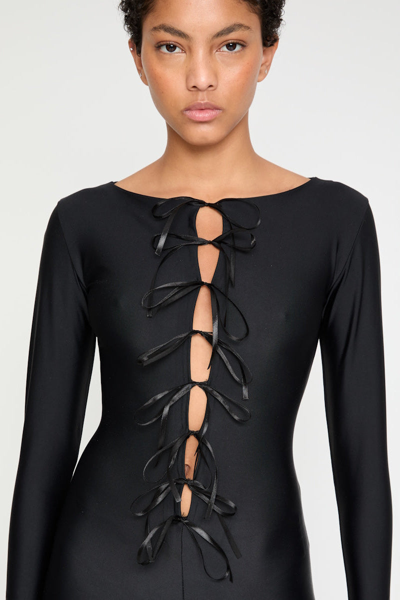 ATU Body Couture Bowknotted combinaison noire nœuds