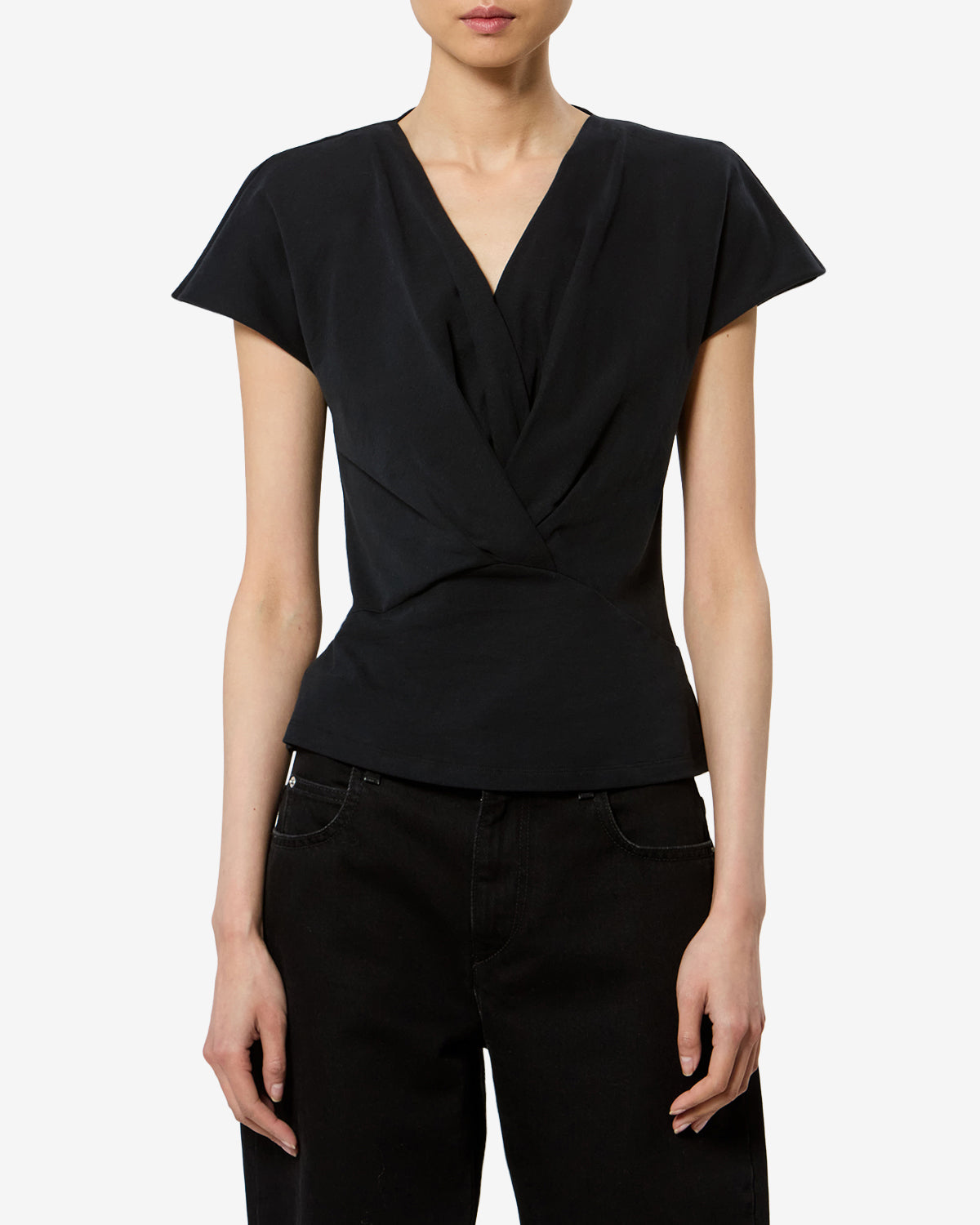 Isabel Marant Nadrine TS0341FA t-shirt noir col V