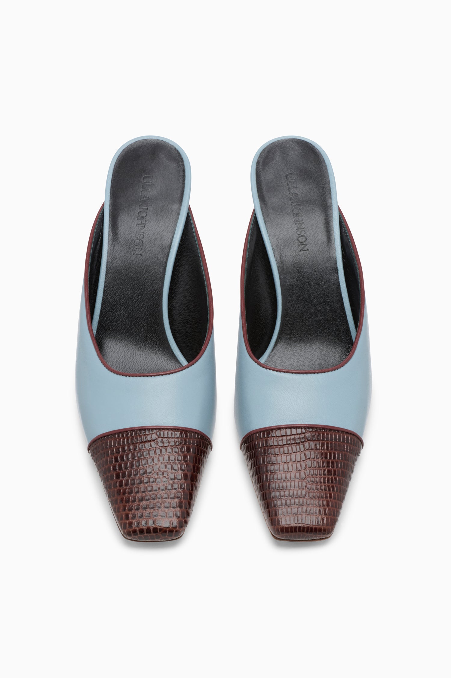 Ulla Johnson Carlyle FA261010 mule cuir Arctic bleu 60 mm