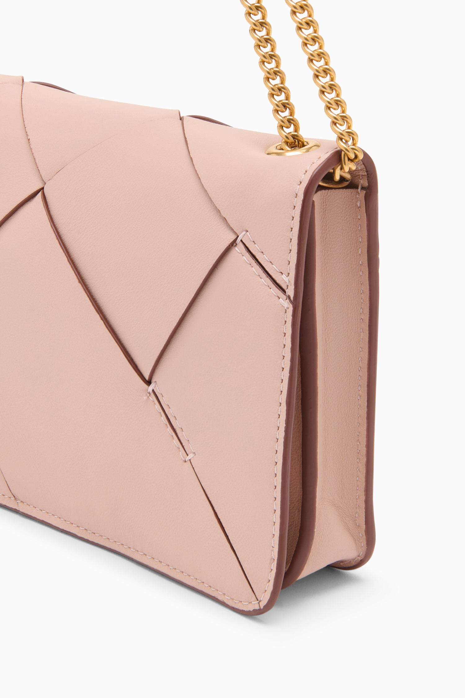 Ulla Johnson Charlotte Flap Bag sac cuir Petal chaîne or