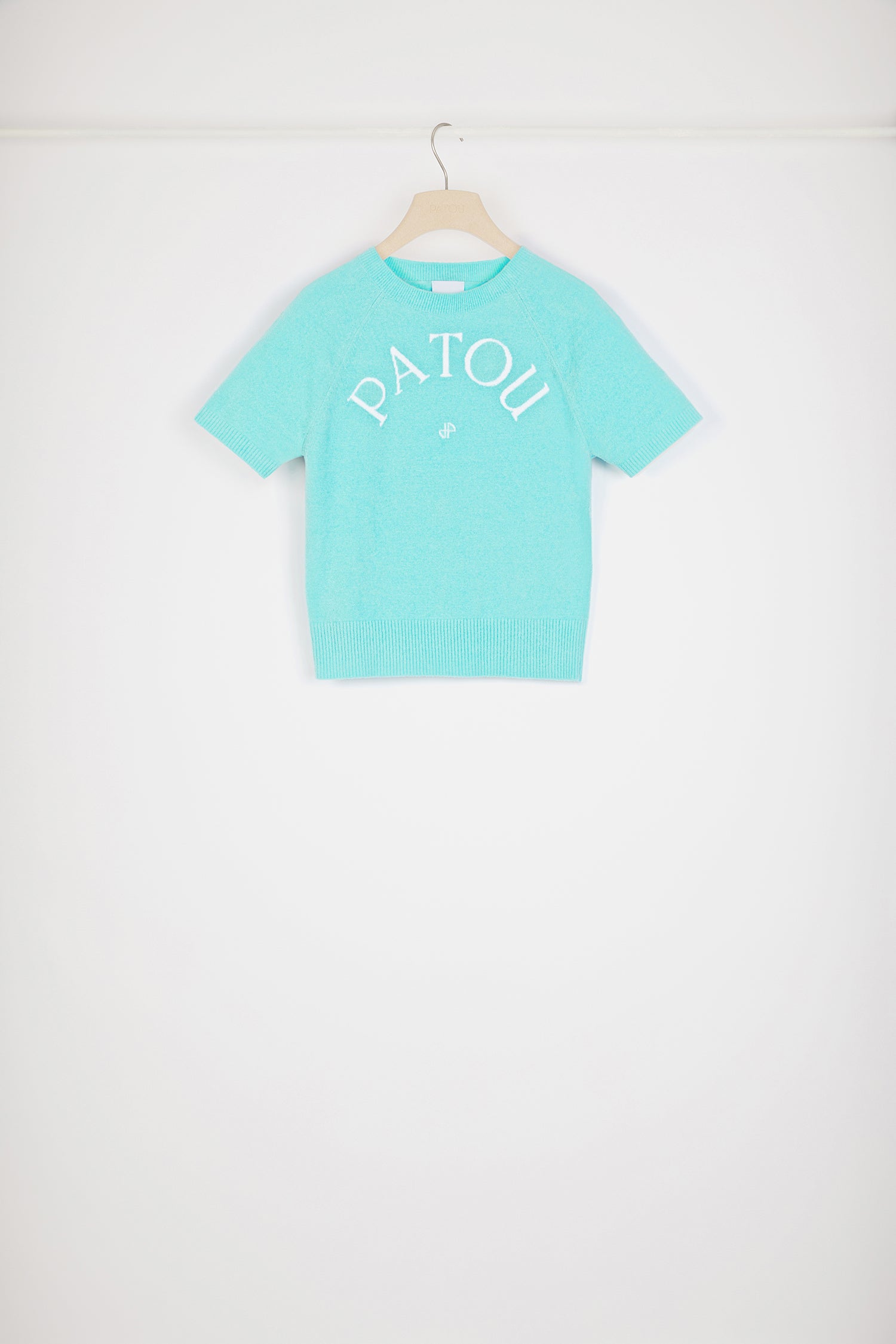Patou KN156 top maille coton Acqua Blue