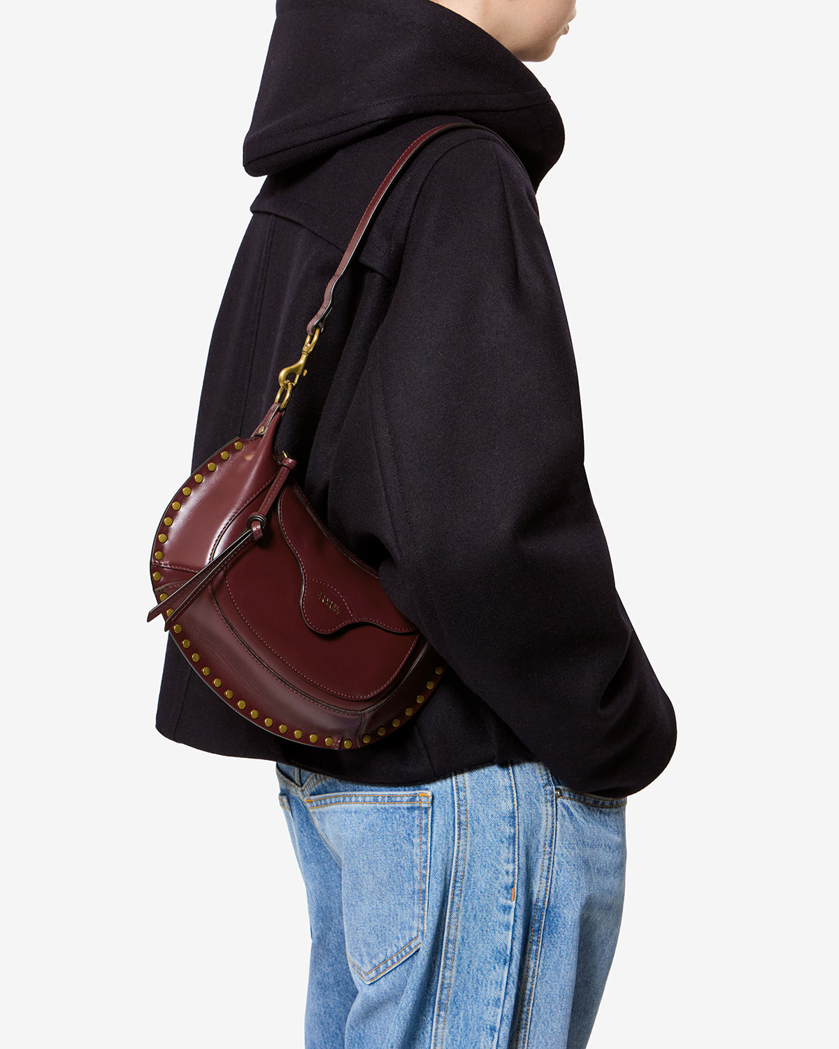 Isabel Marant Moon Pocket PP0511FA sac cuir bordeaux clouté