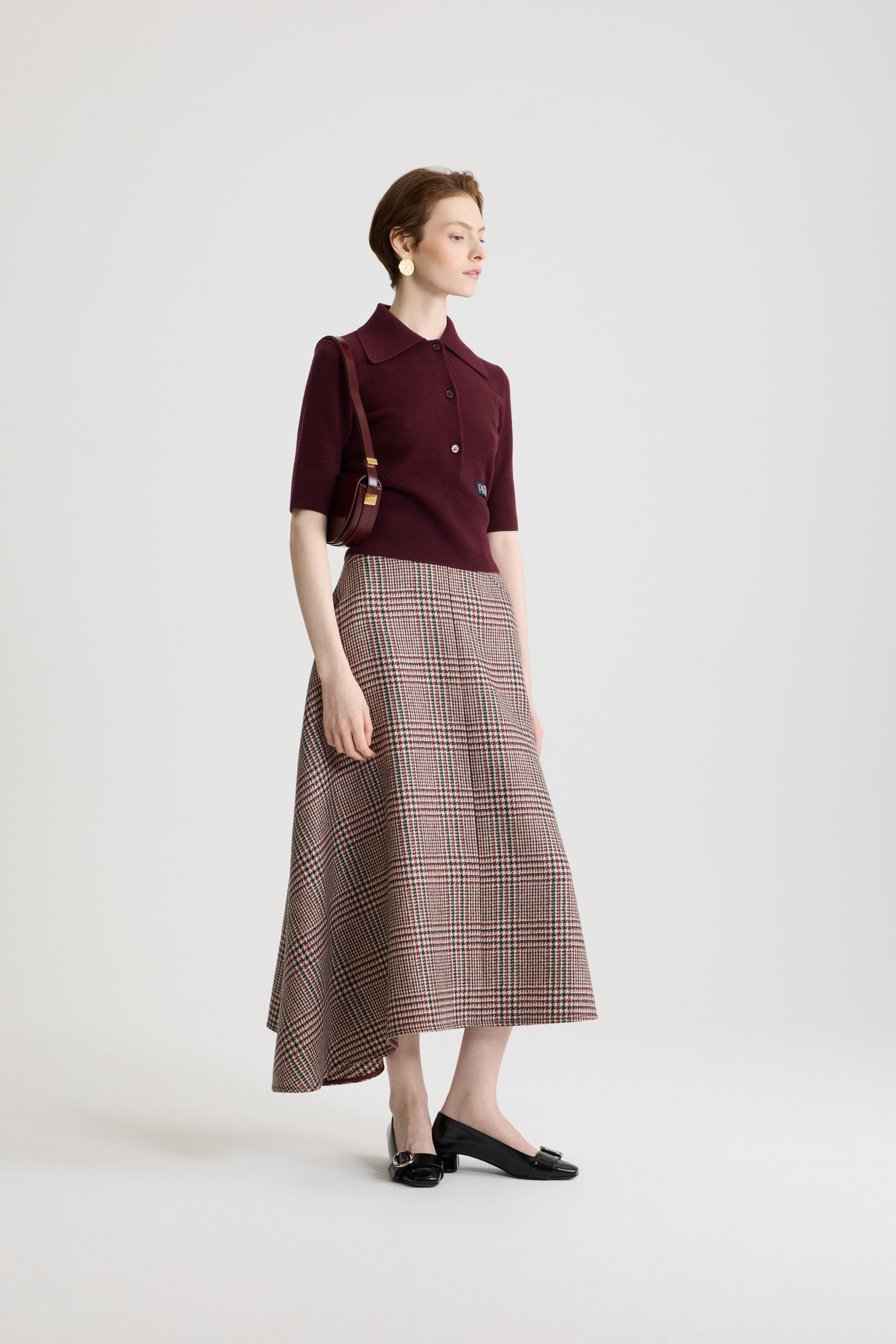 Patou KN3058041317R polo laine cachemire Vignola bordeaux