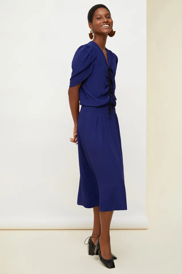 Patou P20DR0060035680B robe bleue Persian Blue viscose